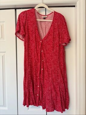 Target Universal Thread Red Mini Dress with White Dot Print
